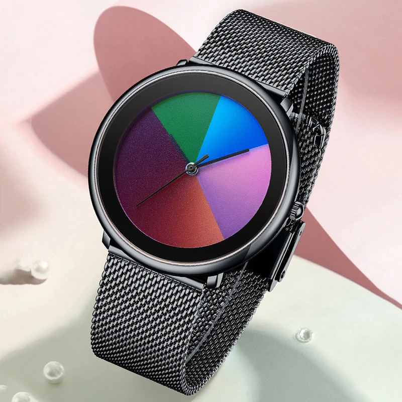 LIGE Elegant Luxury Simple Dial Woman Watch Casual Ultra-Thin Mesh Belt Lightweight Waterproof Ladies Fashion Quartz Wristwatch
