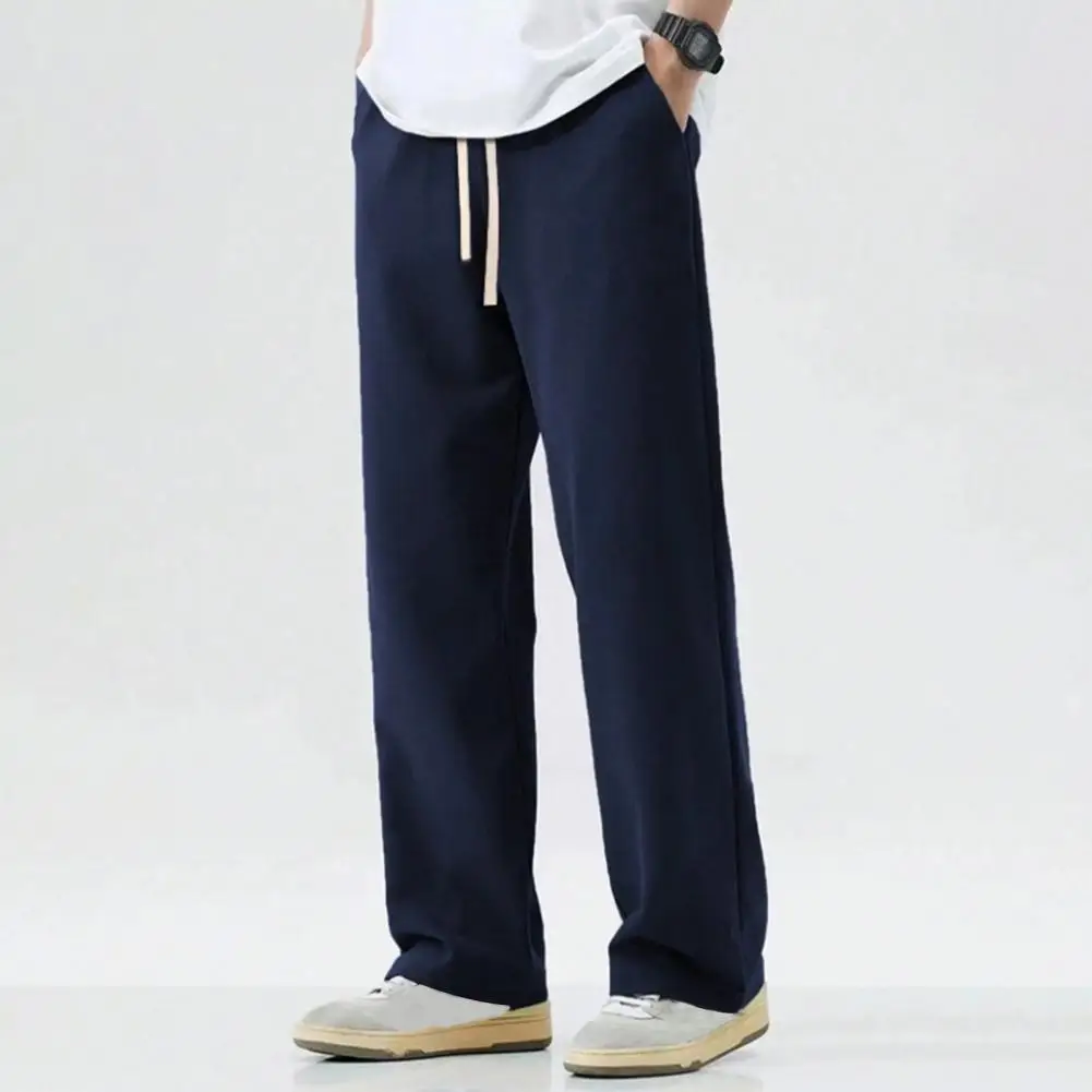 Men Baggy Sweatpants, Loose Fit Straight Leg Trousers, Drawstring Waist Joggers, Athletic Pants for Gym Workout Street Wear