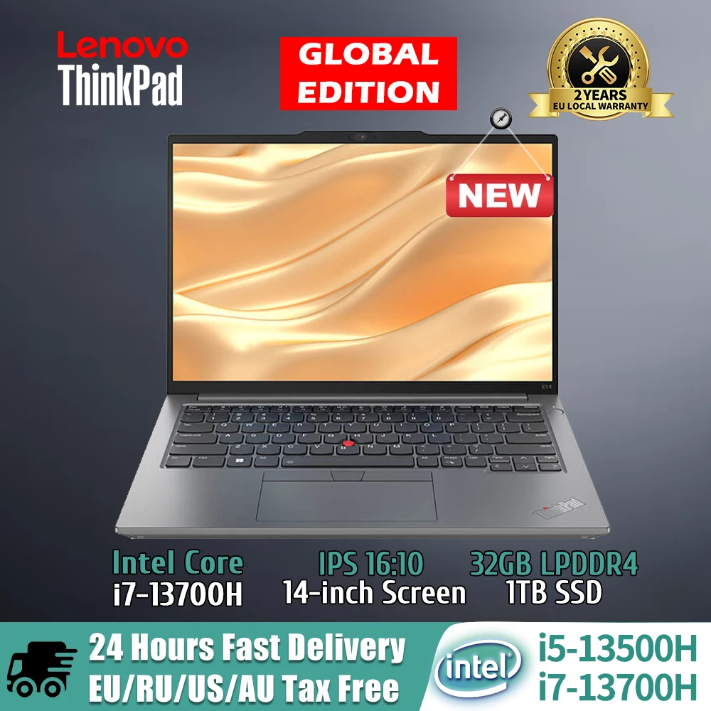 Lenovo-thinkpad e14ラップトップ,intel i5-1340P, i7-1360P,isrxe,16GB, 32GB RAM, 512GB, 1t ssd,2.2k ipsスクリーン,14インチノートブック,pc