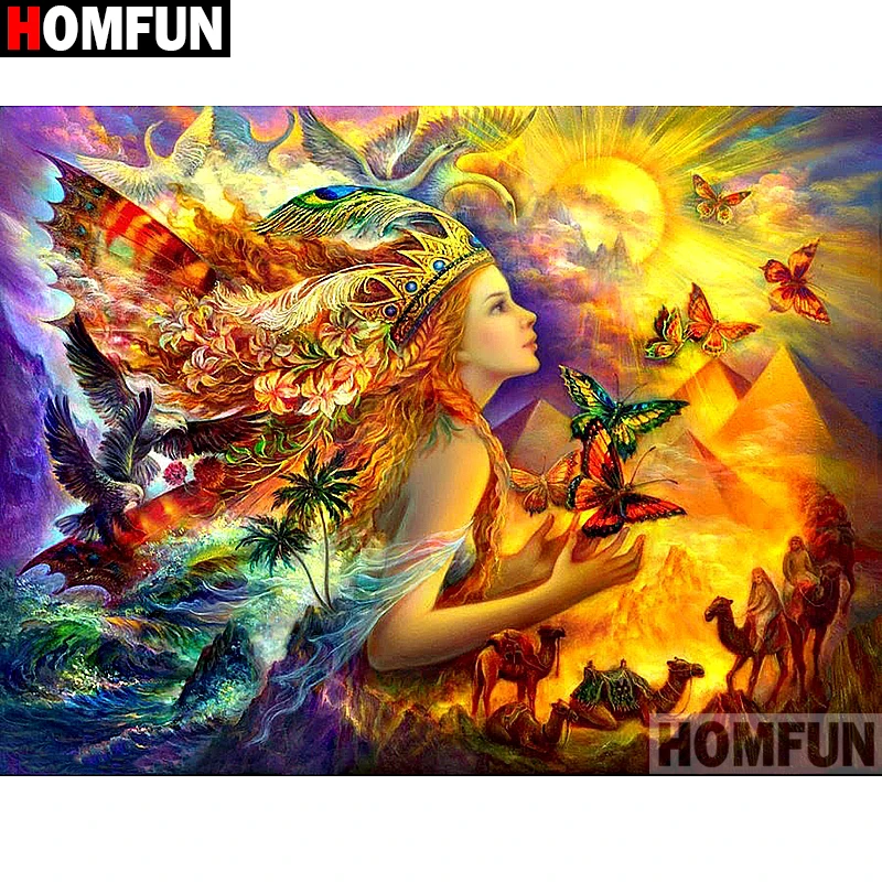 

HOMFUN Full Square/Round Drill 5D DIY Diamond Painting "Beauty butterfly" Embroidery Cross Stitch 3D Home Decor Gift A11833