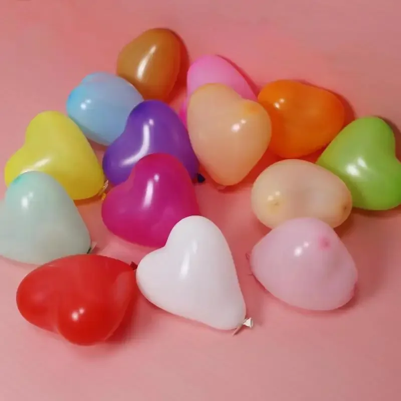 5 Inch Chicken Heart-shaped Balloon 1 Gram or So V Brand Small Size Love Heart-shaped Latex Balloon Mini Ground Burst Ball 50pcs