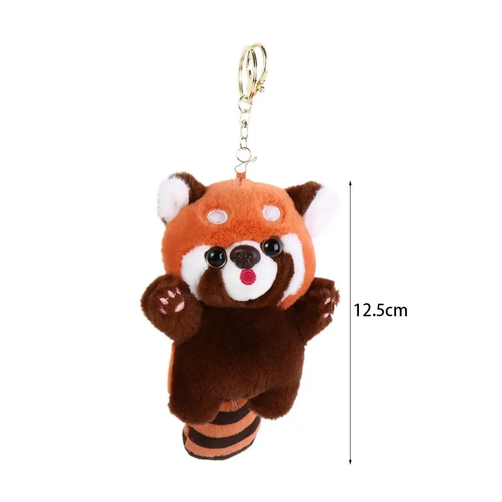 Cartoon Red Panda Plush Keyring Plush Stuffed Toys Kawaii Animal Plush Pendant Fashion Soft Red Panda Plushies Pendant Kids