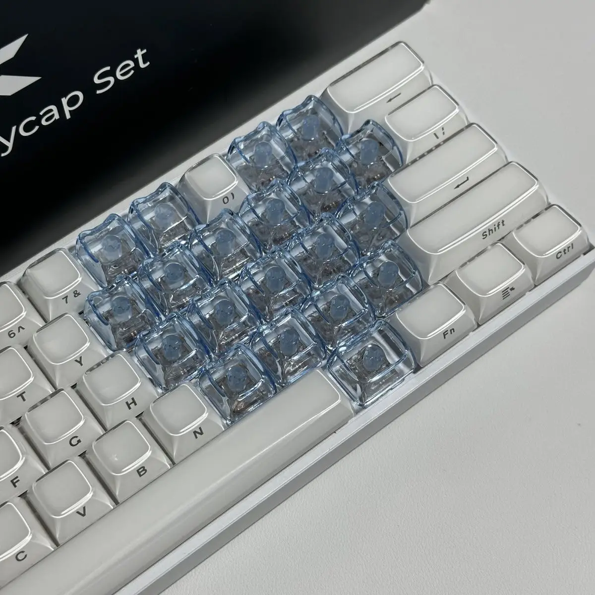20pcs 1U Keycaps with Unique Cats Head MAO Transparent Keycap Comfort Typing PBT No Engraved Keycap DIY Keyboards For aula ajazz view 4