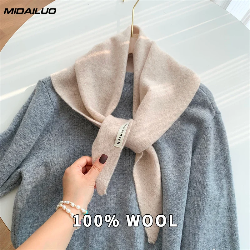 

Женский зимний теплый ветрозащитный шарф из 100% шерсти, модный утеплитель для шеи, элегантный аксессуар для холодной погоды