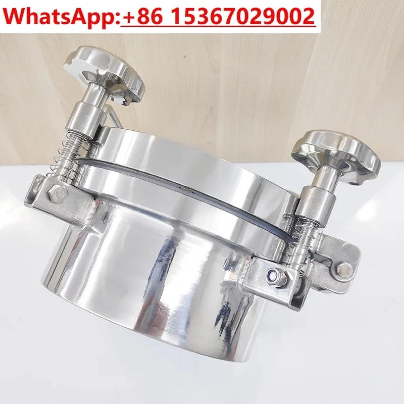 Sanitary grade 304 all-glass manhole stainless steel welded pressure sight glass round hand hole flange transparent window