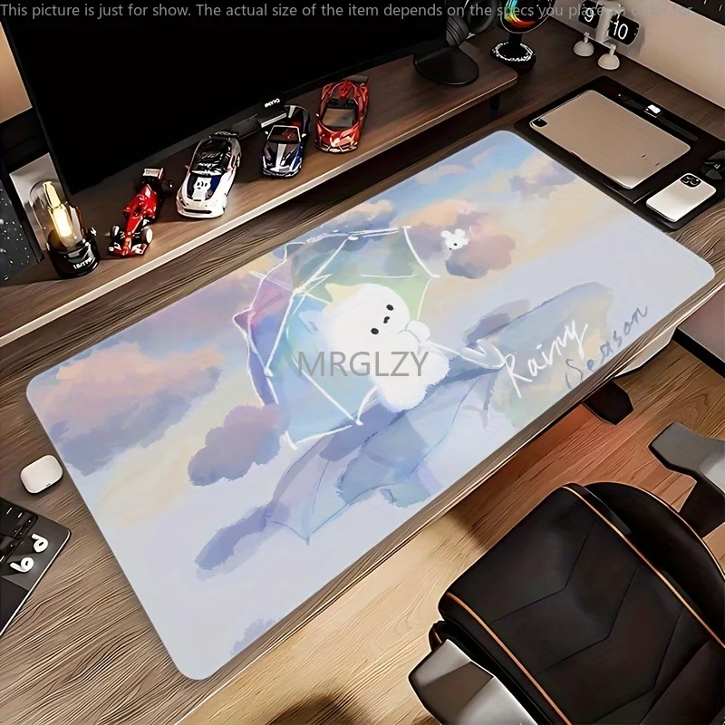 Alfombrilla de ratón con diseño de gato bonito, Base de goma grande, antideslizante, accesorios de escritorio para PC, alfombrilla de ratón para oficinas y teclado de jugador, alfombrilla decorativa