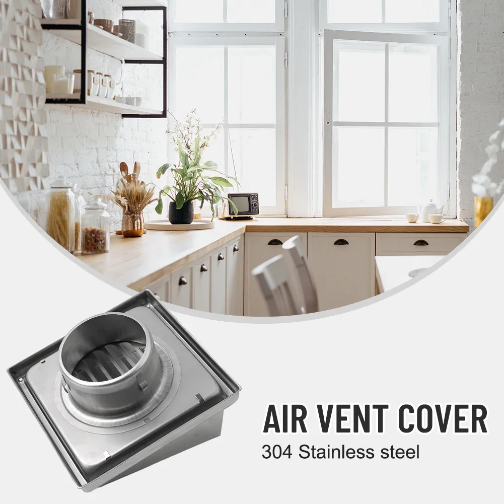 

Brand New Exquisite Air Vent Cover 304 Stainless Steel Air Vent Extract Toilet Valve Grille Ventilation Outlet Wall 100mm