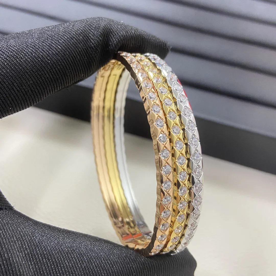 

2025 new full diamond narrow version Rhomb bracelet simple light luxury bracelet for women's delicate high quality jewelry gifts