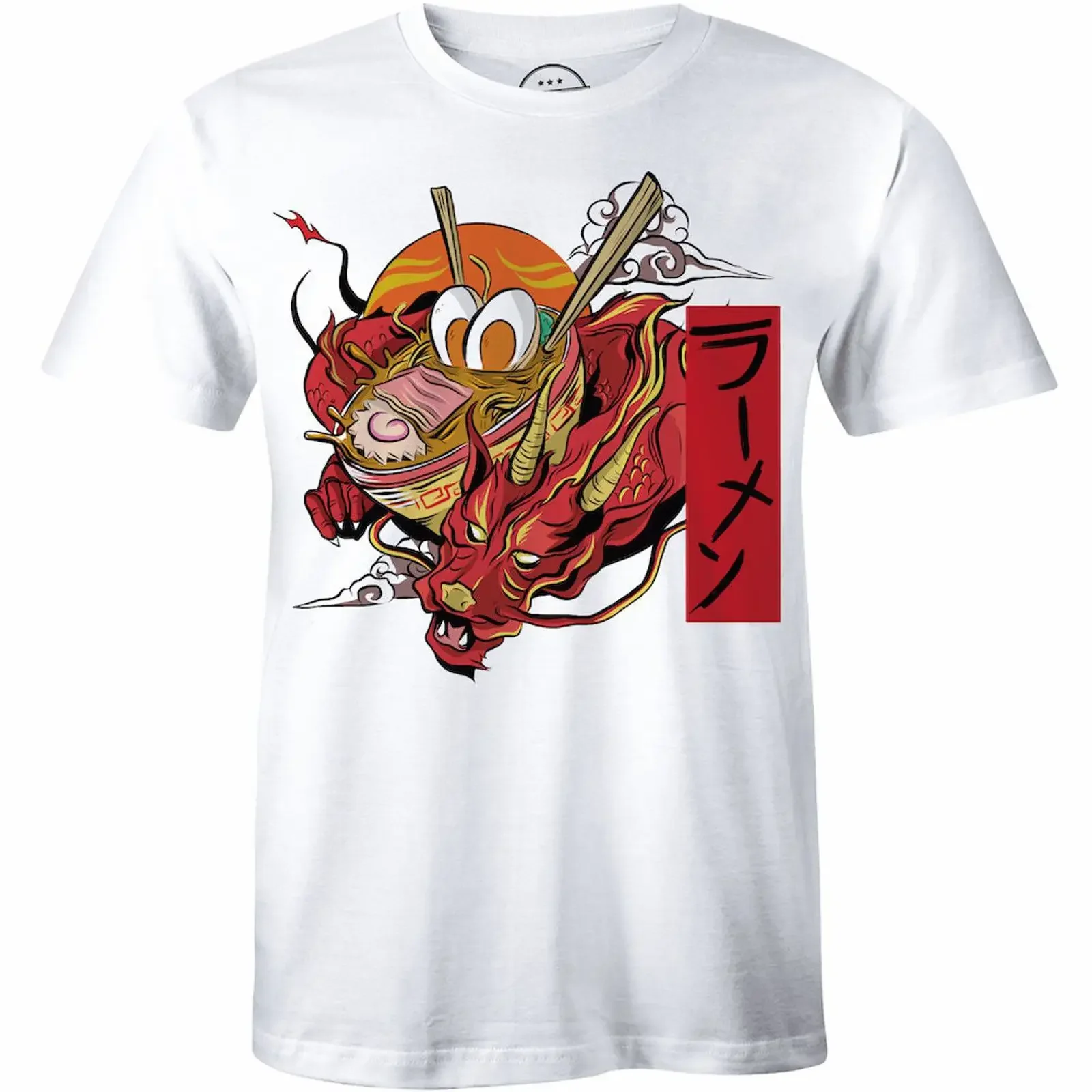 Great Ramen Spicy of Funny Dragon with Chopsticks  T Shirt vintage Washed designer clothes Top For Everyday Wear graphic Unisex