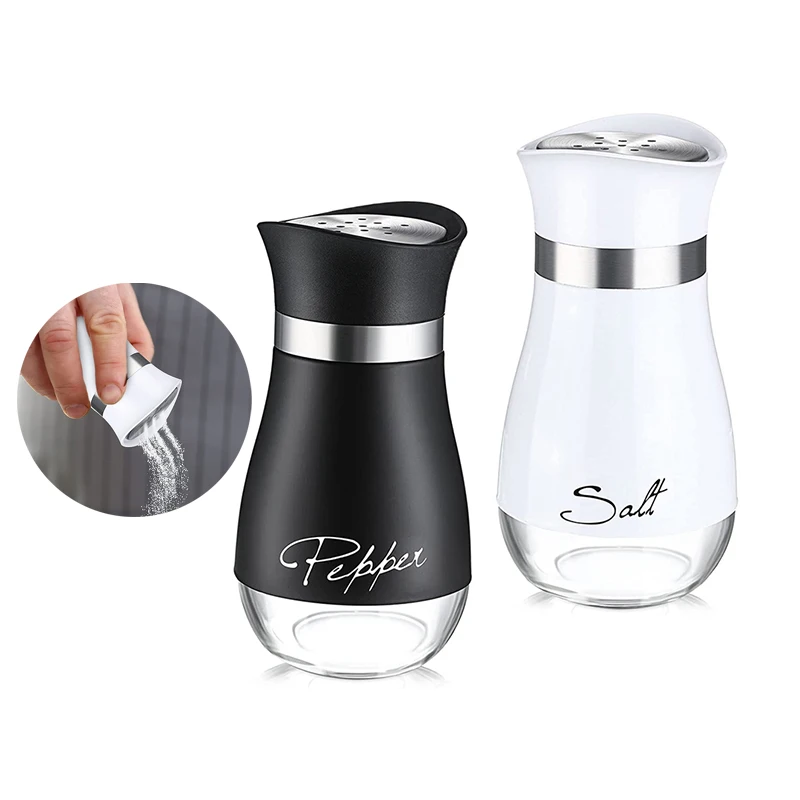 

Glass Salt Pepper Shakers Seasoning Box With Adjustable Pour Holes Spice Dispenser Jars Spice Organizer Refillable Pepper Shaker