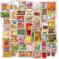 60Pcs Snack Pack Style B Sticker Set - Foodie Decor for Journals & Crafts（ Anime Worlds Store）