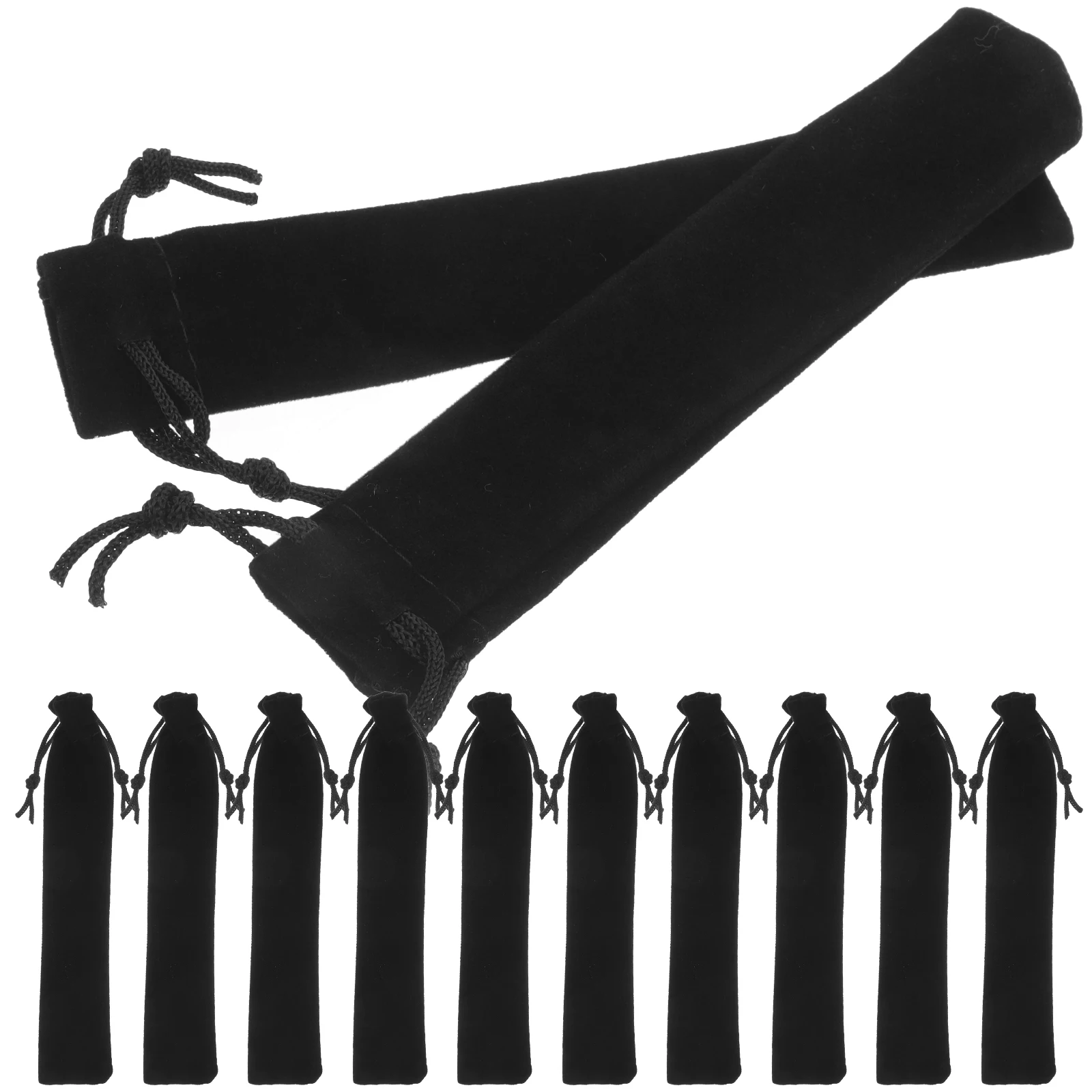 

25pcs Drawstring Bag Pen Pouch Sleeve Holder Pen Case Gift Pencil Bag Storage Bag School Office Supplies (Black)