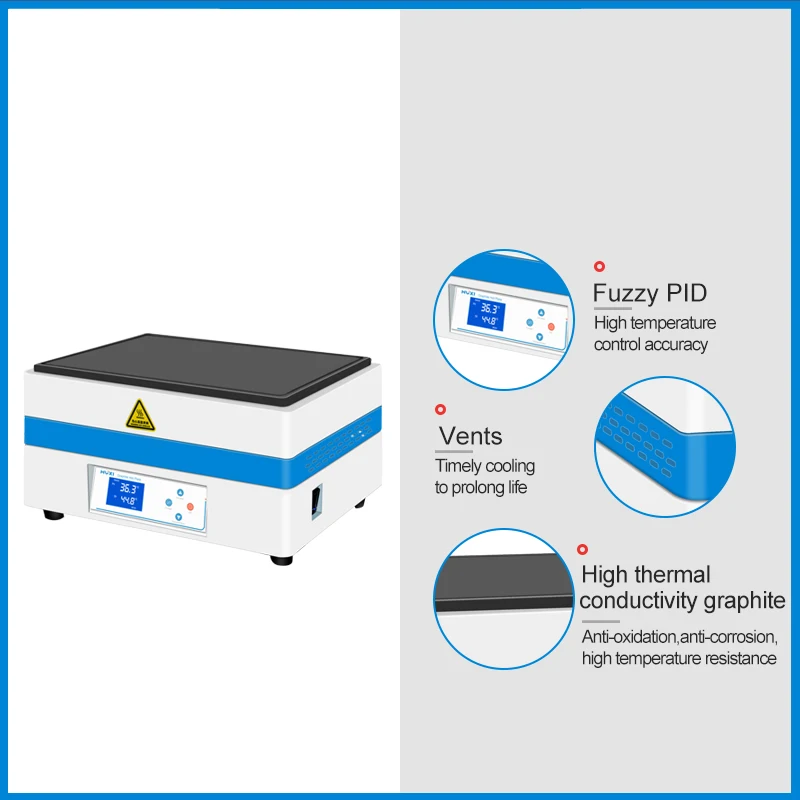 HUXI 600 * 400 mm Edelstahl-Heizplatte Graphitheizung 250-450 ℃   mit 220-V-Motorkernkomponente