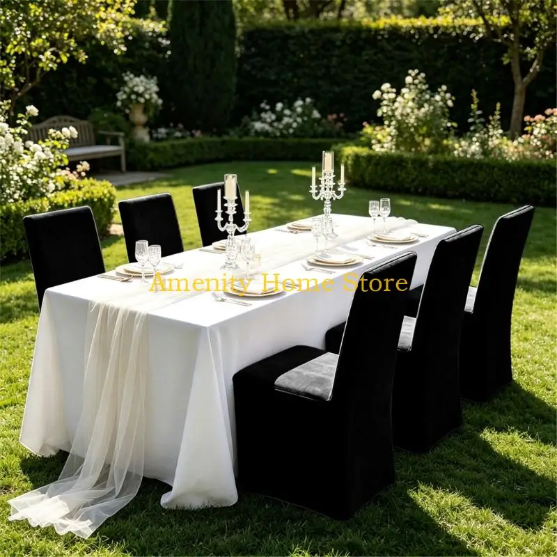 F26C Velvets Chair Slipcovers, 4Pcs Stretch Full-Coverage Cover That Wipe Clean with a Damp Cloth for Routine Surfaces Care