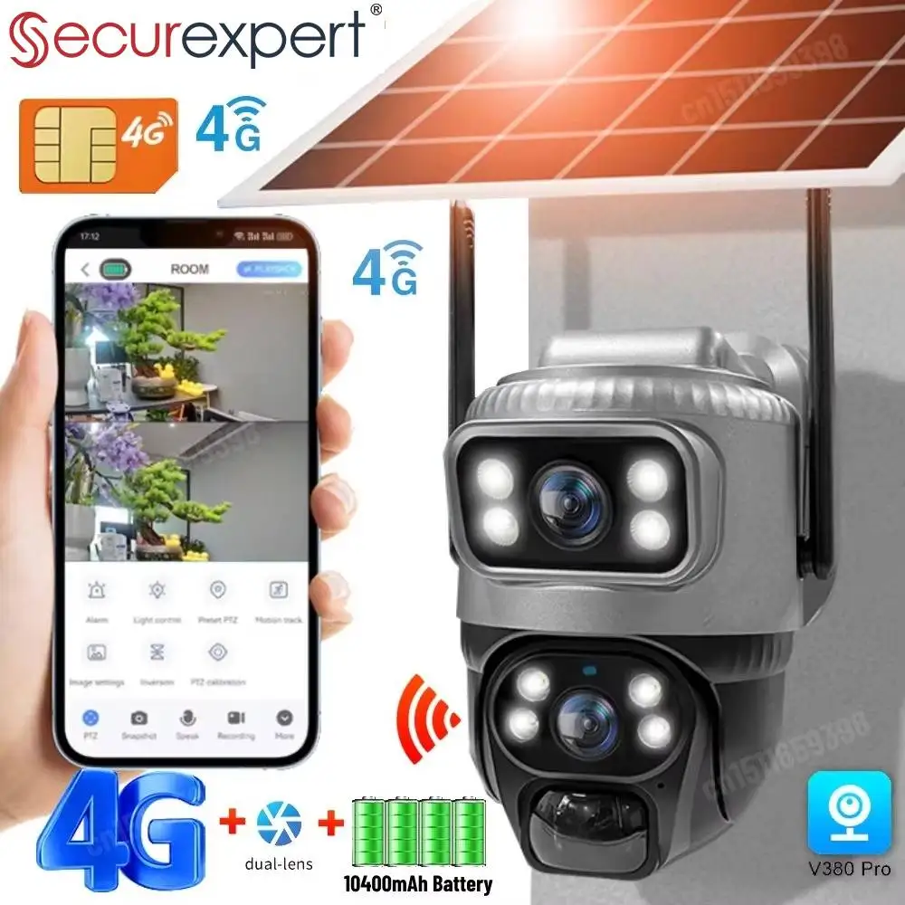 

8MP 4K Camera Solar WIFI/4G SIM Card PIR Human Detection Night Vision Cameras Waterproof Outdoor Auto Tracking CCTV Cam