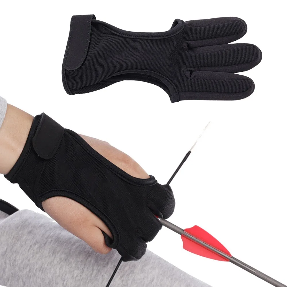 Outdoor Sports Accessories Shooting Hand Guard Protector Recurve Bow 3 Fingers Protective Gloves Archery Finger Guard