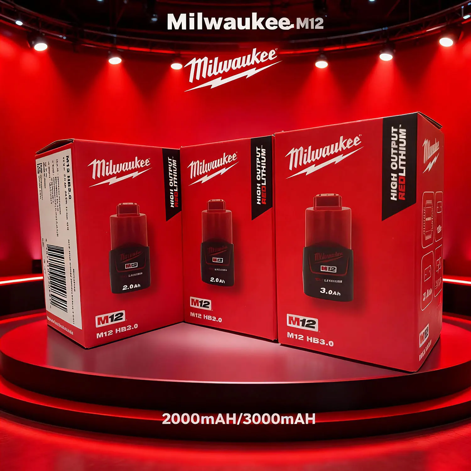 بطارية ميلووكي الأصلية بطارية قابلة للشحن 12v48-11-241148-11-2401mil-12a-lim12 2ah ~ 3ah 5ah ~ 6ah بطارية متينة. #2