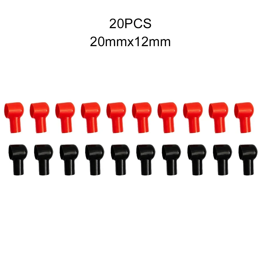 Black Red Insulation Cover Replacement Tool Parts 12x20mm Boots Insulating For Car Marine Commercial Power Sports