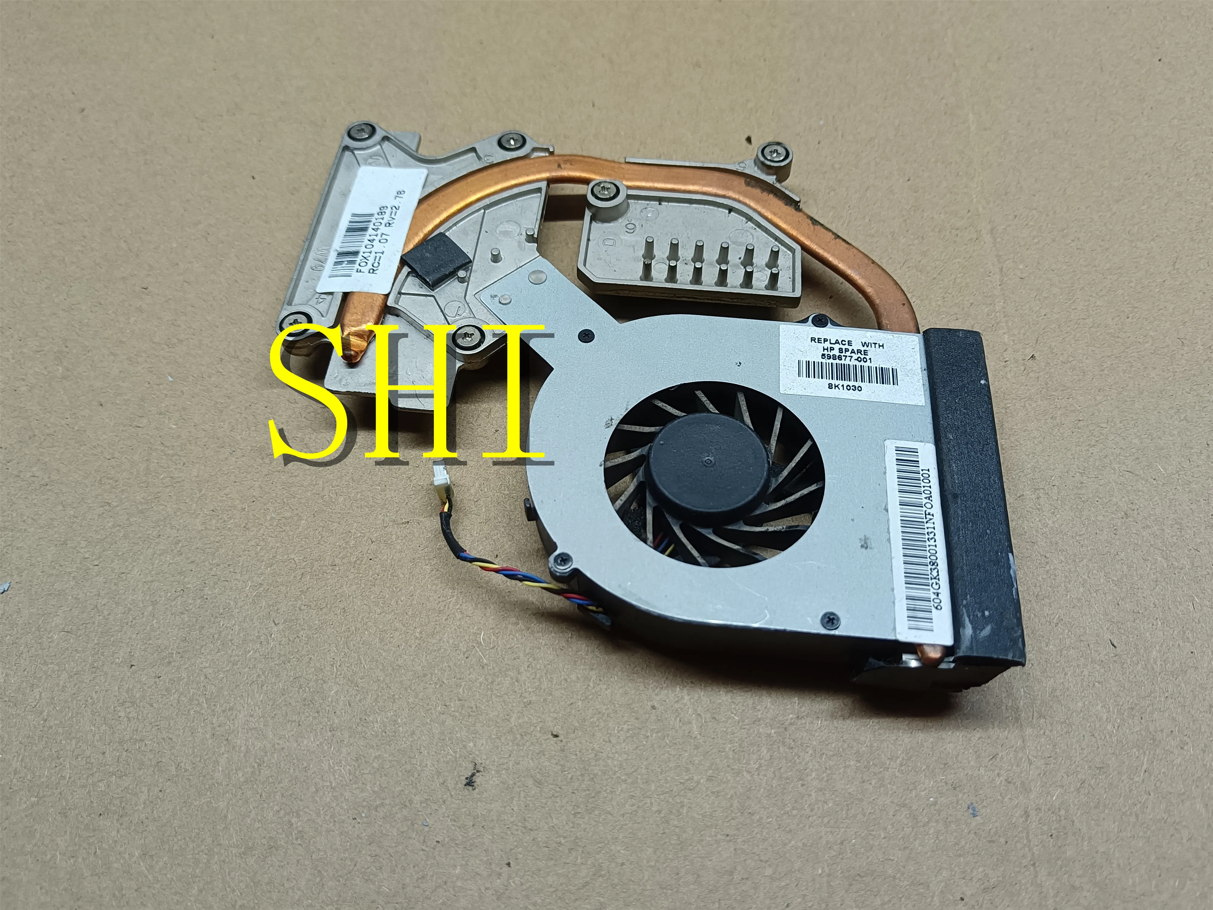 598677-001 for Used Genuine Original FOR 4520S 4525S 4720S FAN AND HEATSINKE 598677-001 Free Shipping