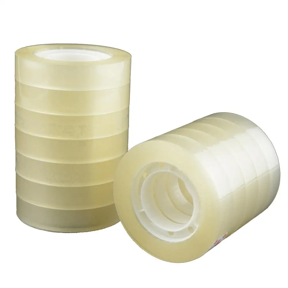 

24 Pcs Stationery Tape BOPP Material Strong Adhesive Transparent Sealing Tapes for Home Office Industrial Use Hot Cold Climate