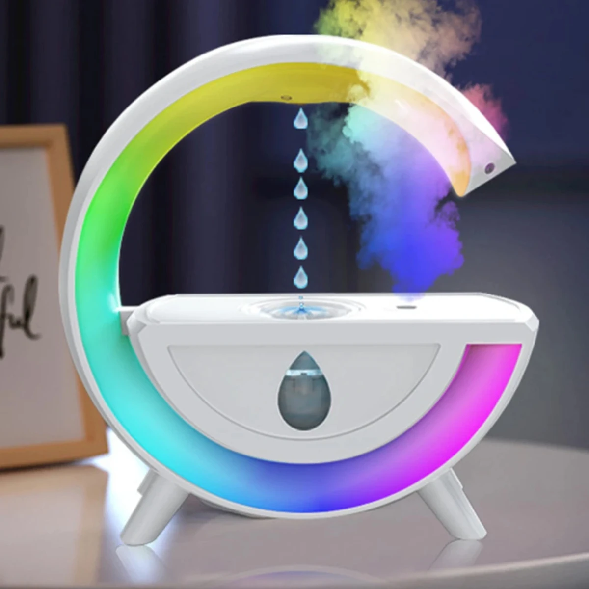 Anti-gravity Air Humidifier Diffuser Creative Aromatherapy  Droplet RGB Table Lamp Night Light  Office Bedroom