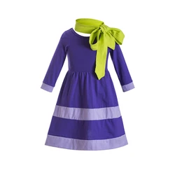 Girls Daphne Blake Dress Costume Skater Halloween Women Cosplay Fitted Skirt Outfit kids  Daphne, Velma, Fred, or Shaggy costume