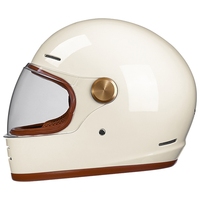 Adult Retro Motorcycle Helmet Full Face Vintage Style DOT Approved Safety Gear High-quality solid colors suitable