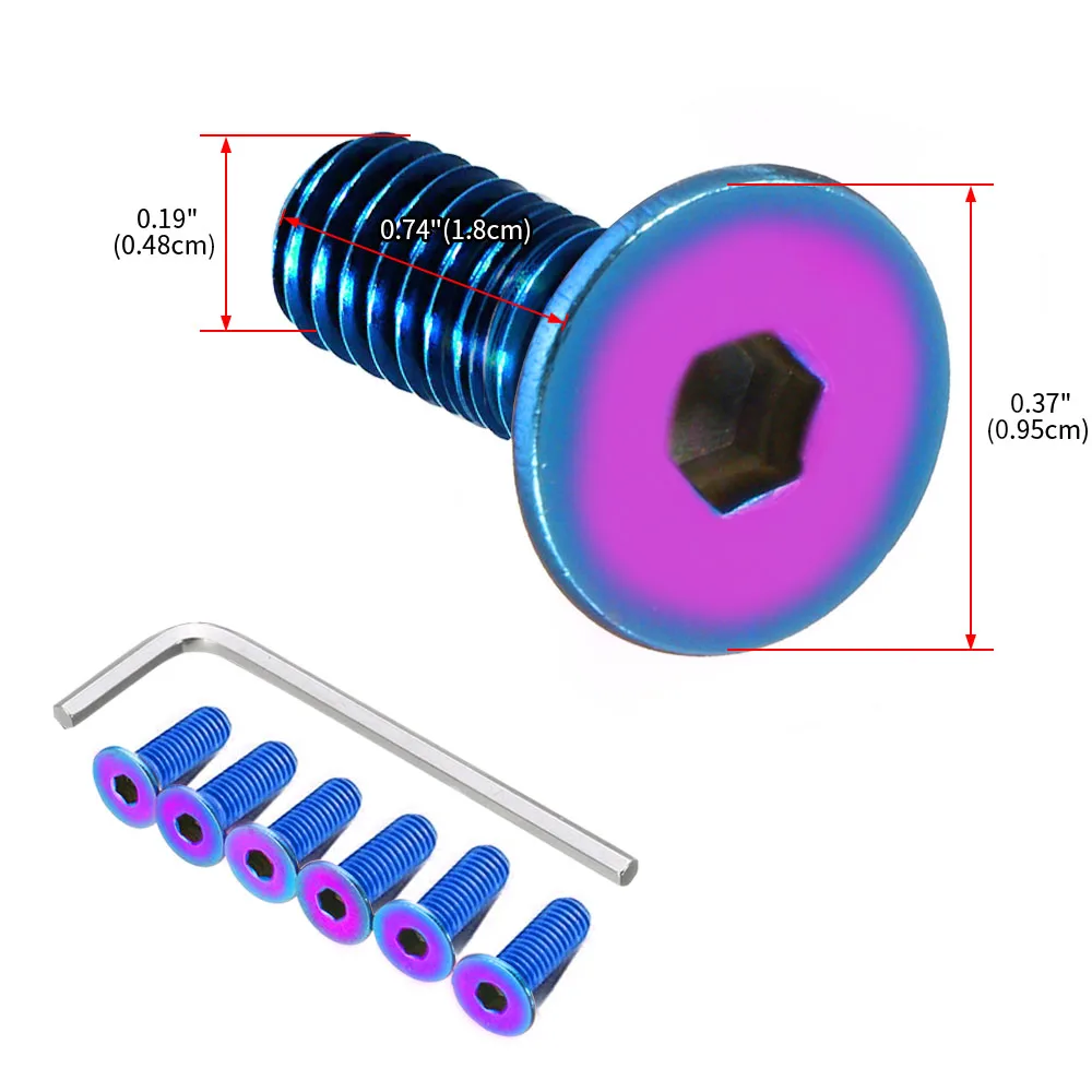 6Pcs Car Steering Wheel Bolts Screws + Wrench Tool Set For Momo Nardi Personal NRG Works Bell Steering Hub Boss Kit