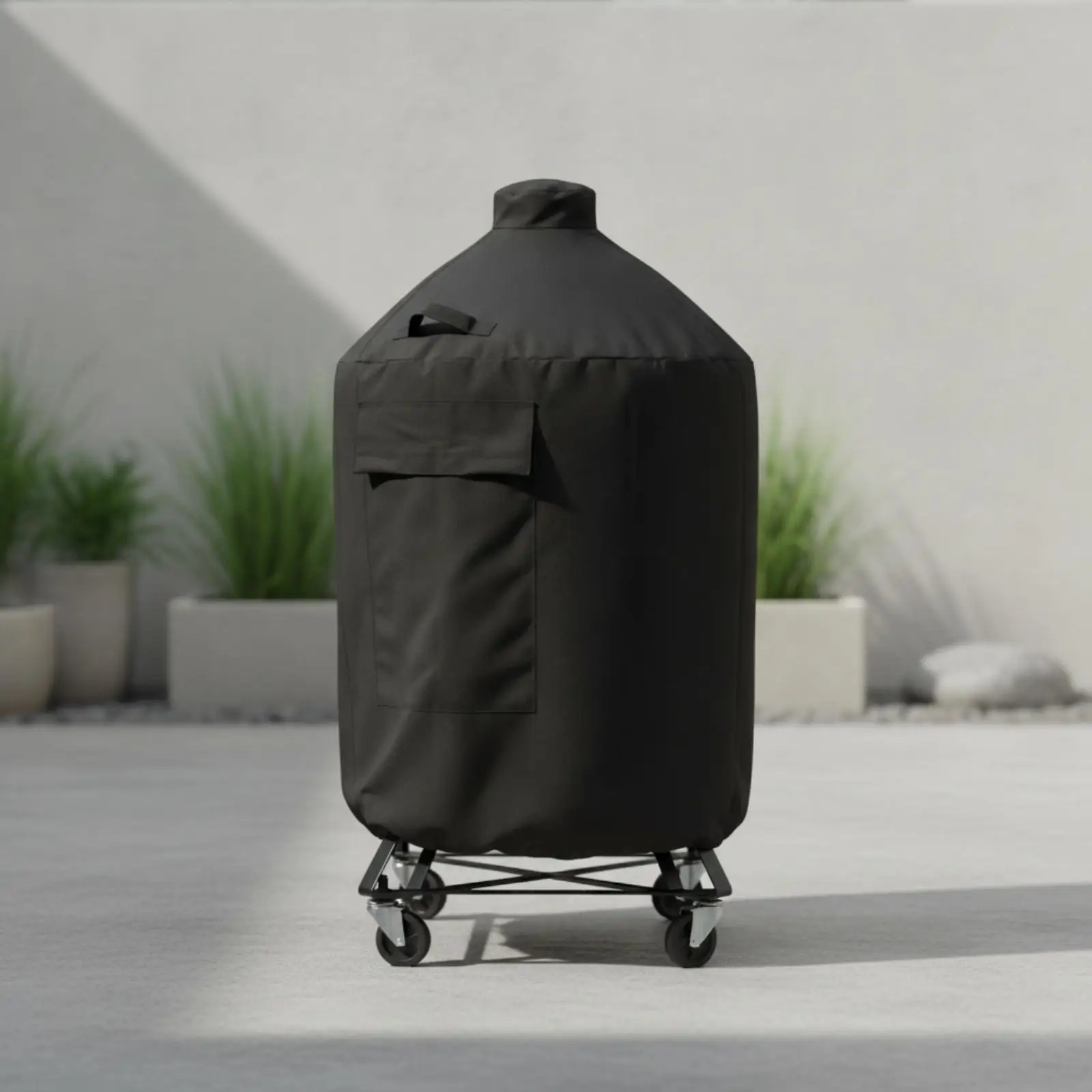 Kamado Grill Cover Full Coverage Egg-Style Grill Cover Weatherproof Fitted for Barbecue Area, Patio
