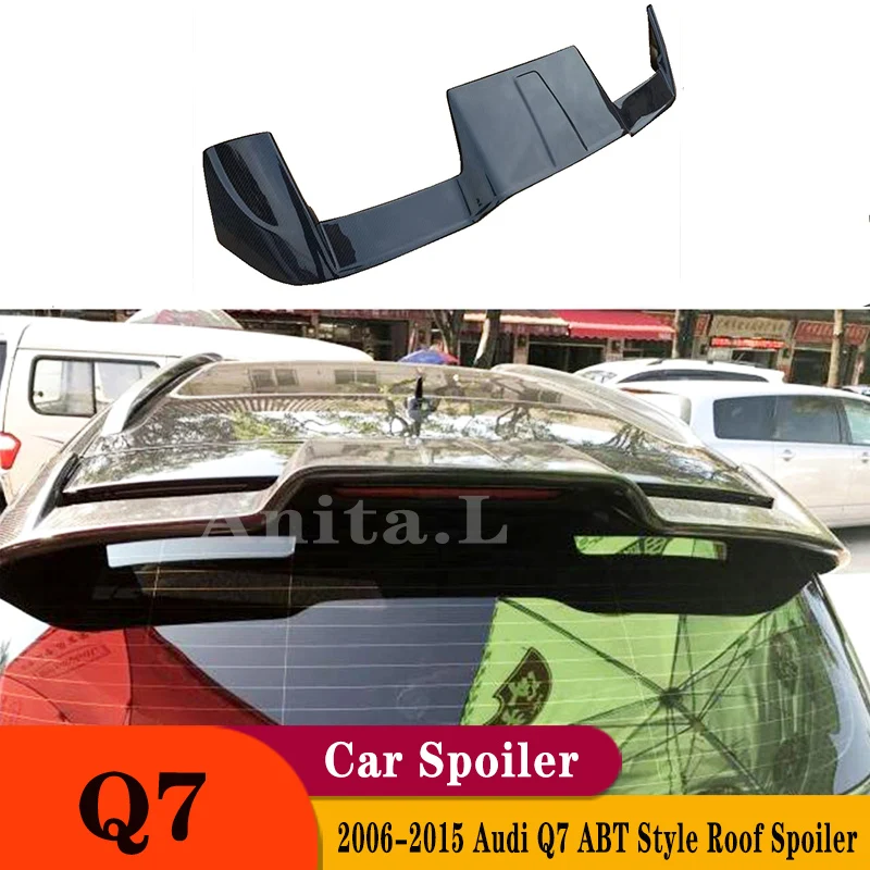 Rear Roof Lip Spoiler Wing For Audi Q7 2007-2015 Hatchback Spoiler High Quality Real Carbon Fiber Gloosy Black Tail Wing Car Kit