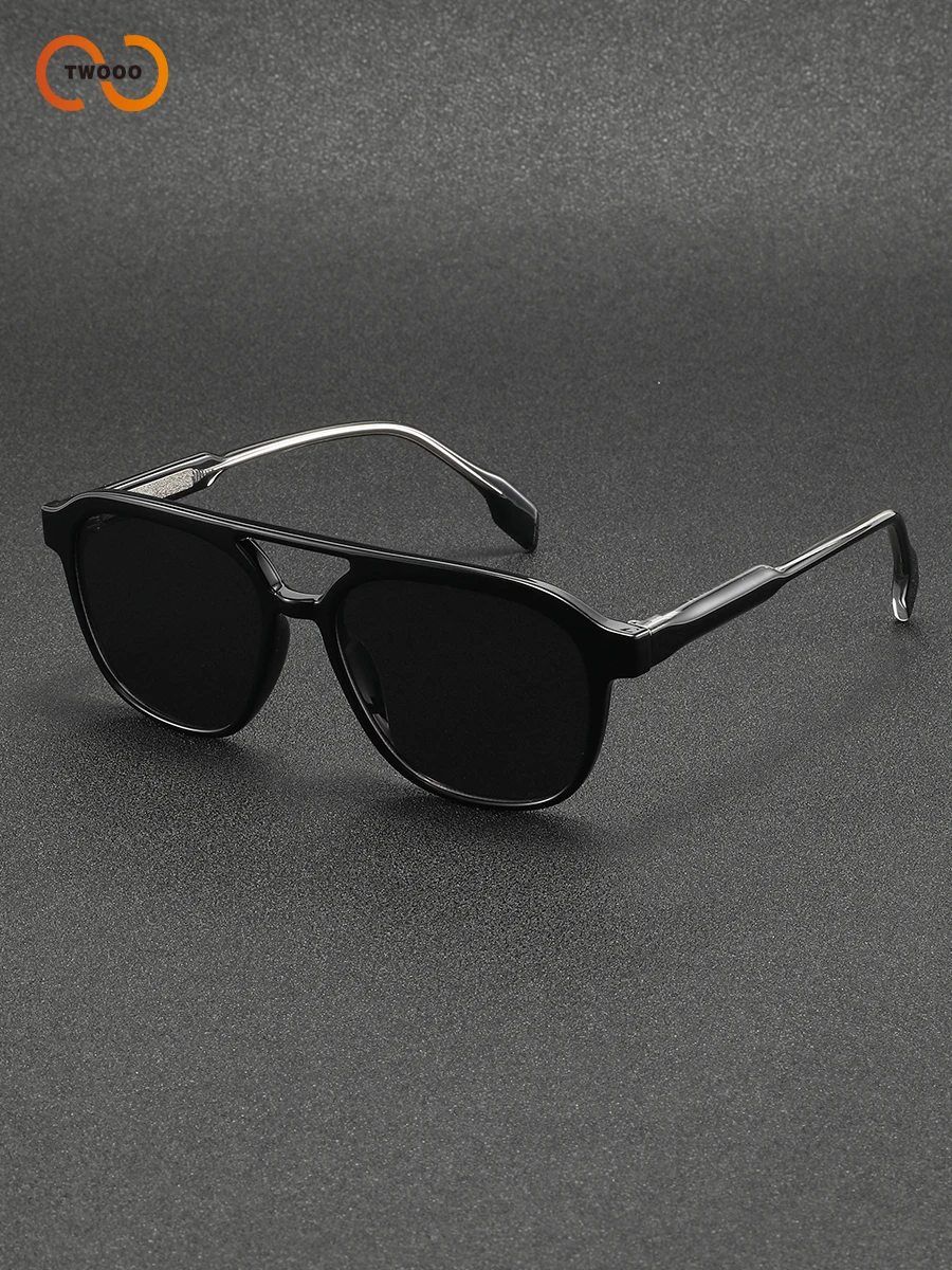 نظارات شمسية كلاسيكية للسيدات ذات جسر مزدوج، كلاسيكية، واقية من الشمس، متعددة الاستخدامات، مع إطارات TR خفيفة الوزن ومعابد من الأسيتات الأساسية. #5