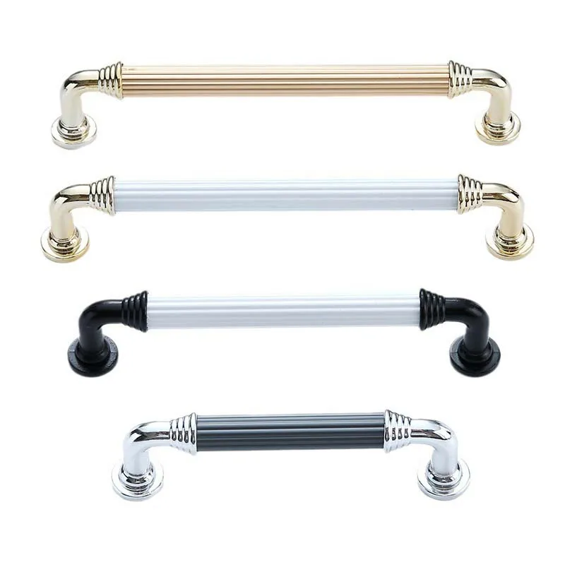 Gold Silver Strip Round Zinc Alloy Pastoral European Style Modern Simple Cabinet Wardrobe Door Handle Kitchen Door Handle Knobs