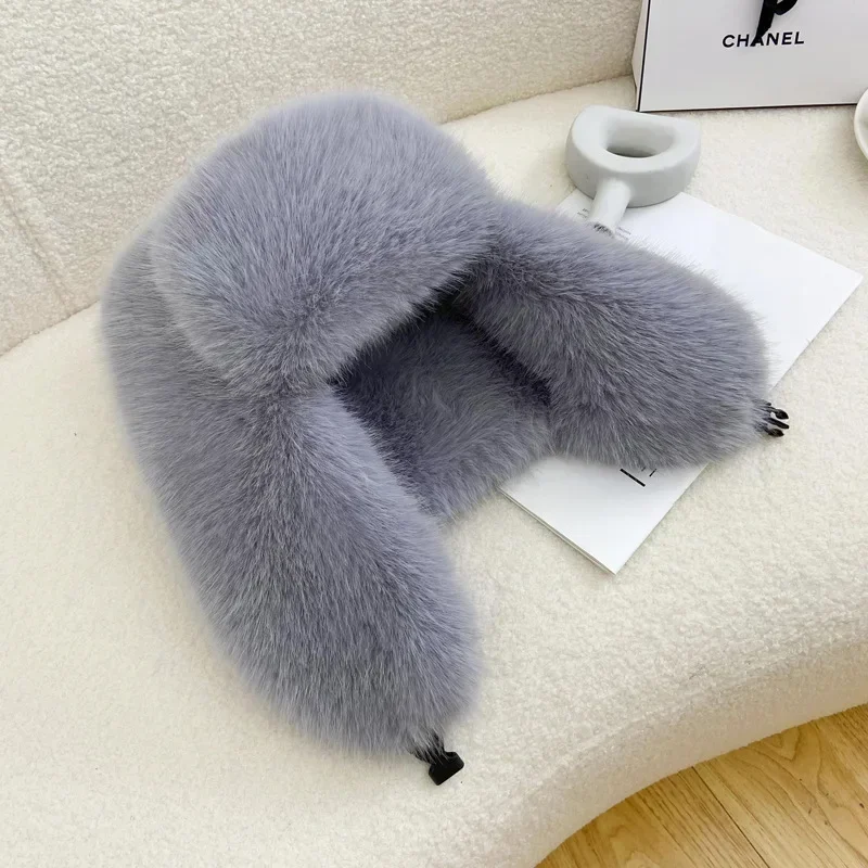 New Fashion Women Winter Hat Faux Fur Plush Russian Hat Warm Trooper Trapper Cap Beanies