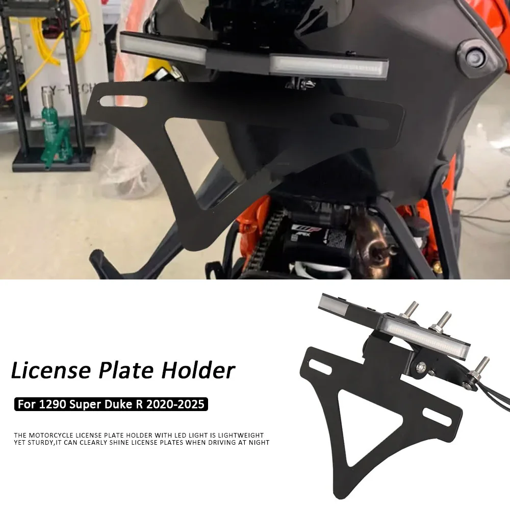 

License Plate Lights Motorcycle Accessories License Plate Holder Frame Bracket For 1290 Super Duke R 1290 Superduke R 2020-2025