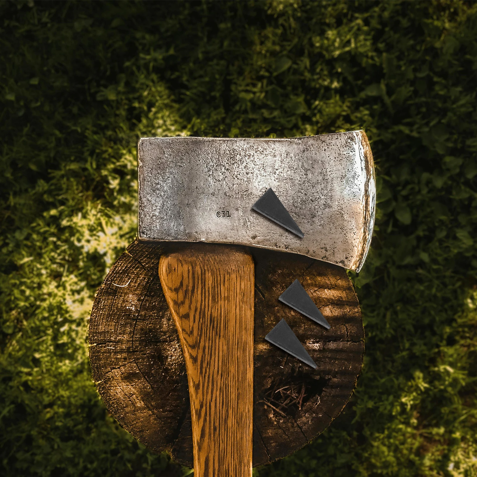 

12 Pcs Wedge Axe Accessory Tool Installation Suite Carbon Handle Wedges Repair Steel Kit