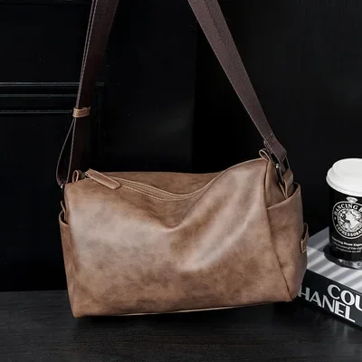 New Soft Leather Men\'s Shoulder Bag  Fashion Design Crossbody Bags For Men Messenger Bag Waterproof Cross Body Shoulder Bag Man