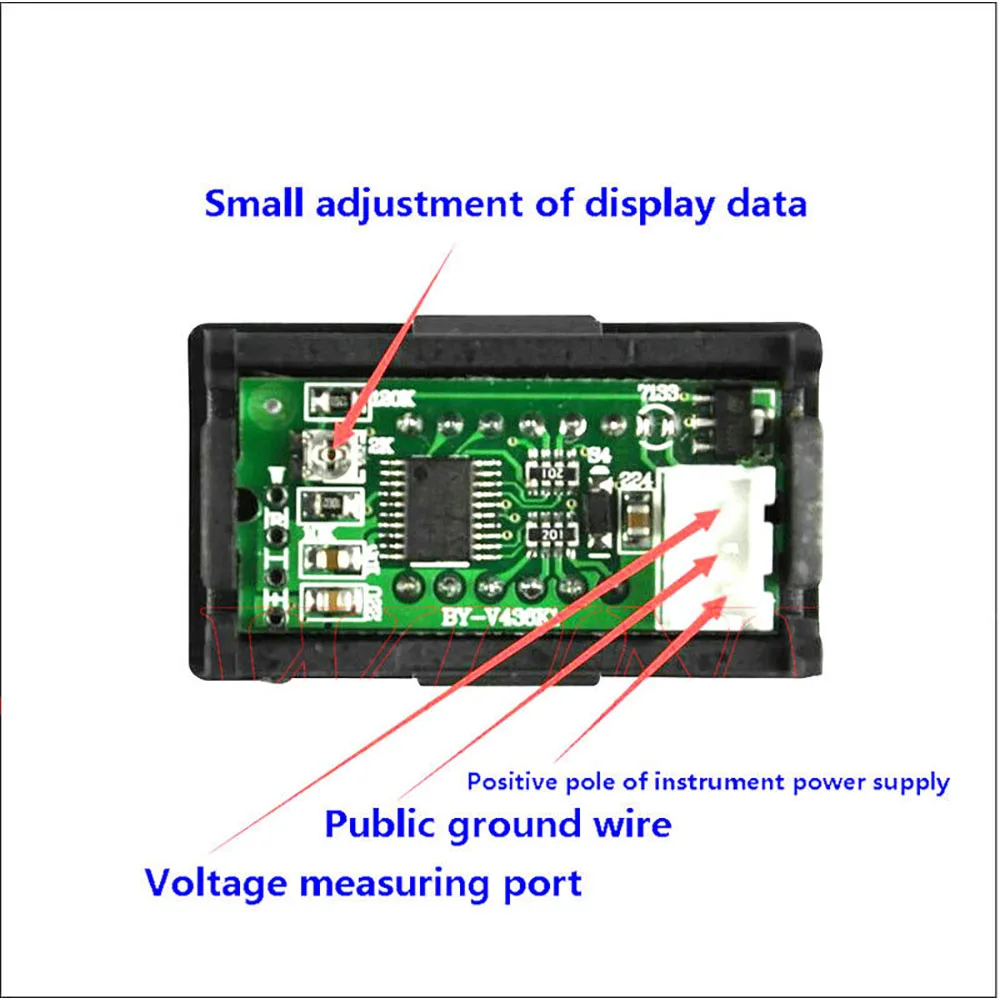 4bit 0.36 inch LED Digital Voltmeter DC 500V 200V 100V 10V Voltage Display Volt Meter tester battery monitor 5V 12V 24V POWER