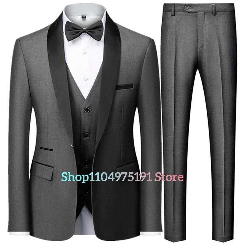 Garnitur slim-fit; Męski garnitur w stylu western z blokami kolorów na przyjęcie. Garnitur męski 3-częściowy ((Marynarka+Kamizelka+Spodnie))