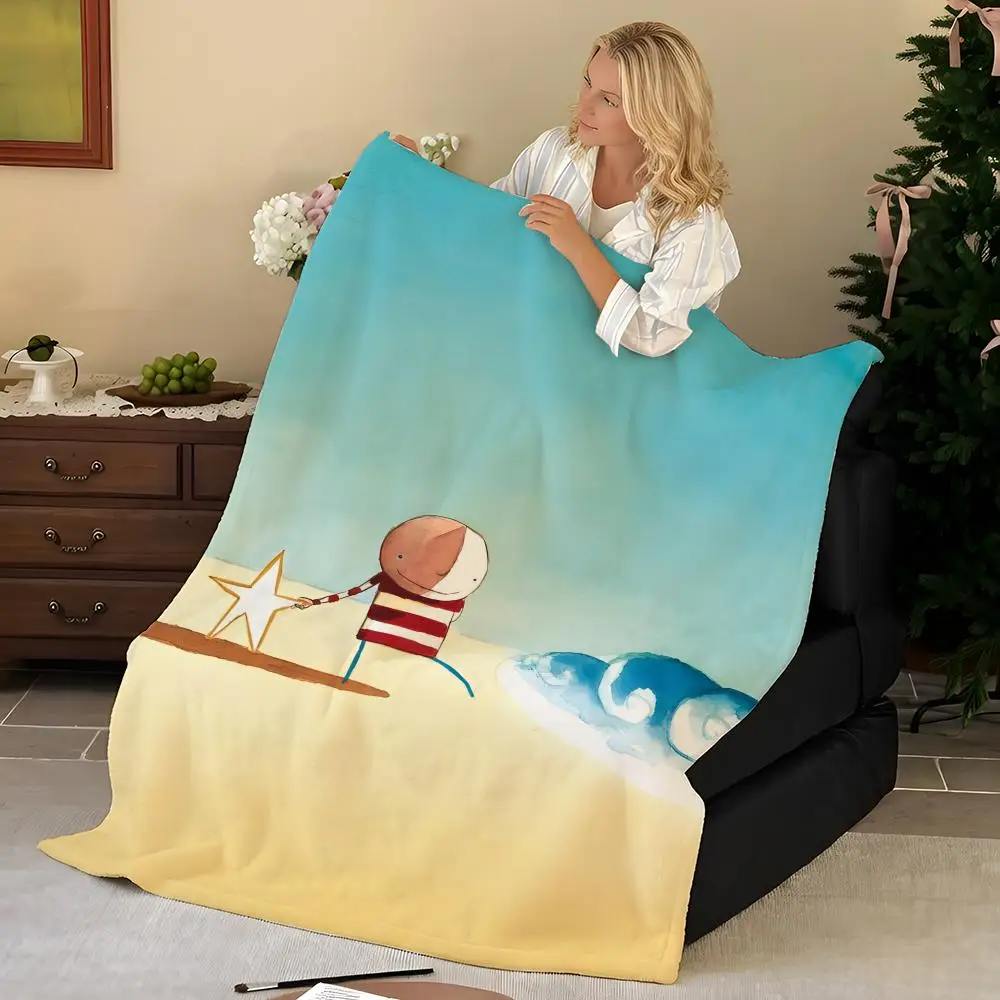 Artist O-Oliver J-Jeffers Throw Flannel Blanket, Soft Warm, Durable & Washable cute Cool