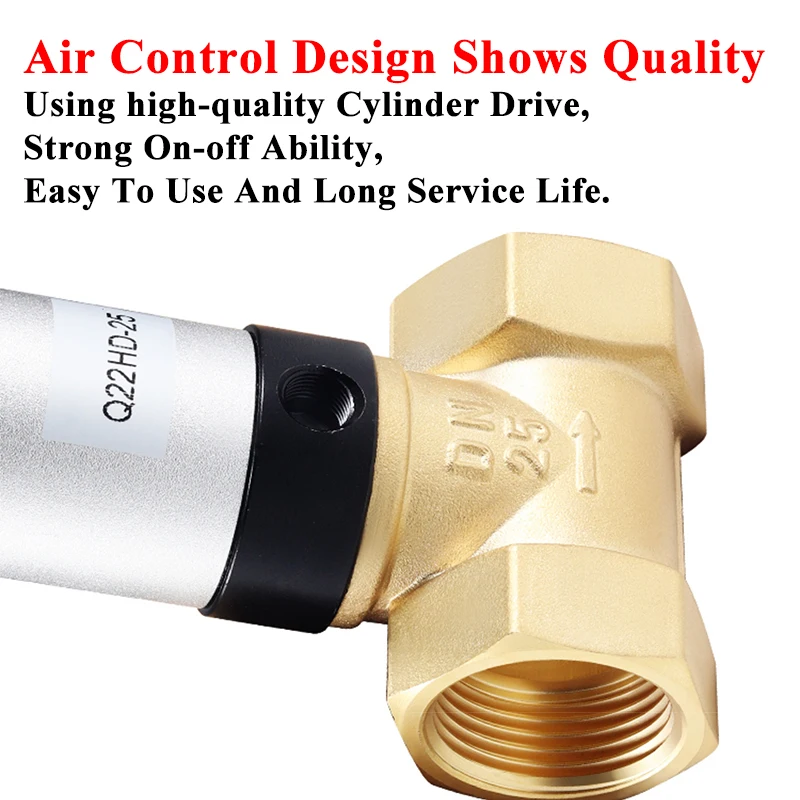 Q22HD DN15/20/25/32/40/50 Fluid Air Control Valve Brass Valve Body Air Control Valve Pneumatic Control Valve