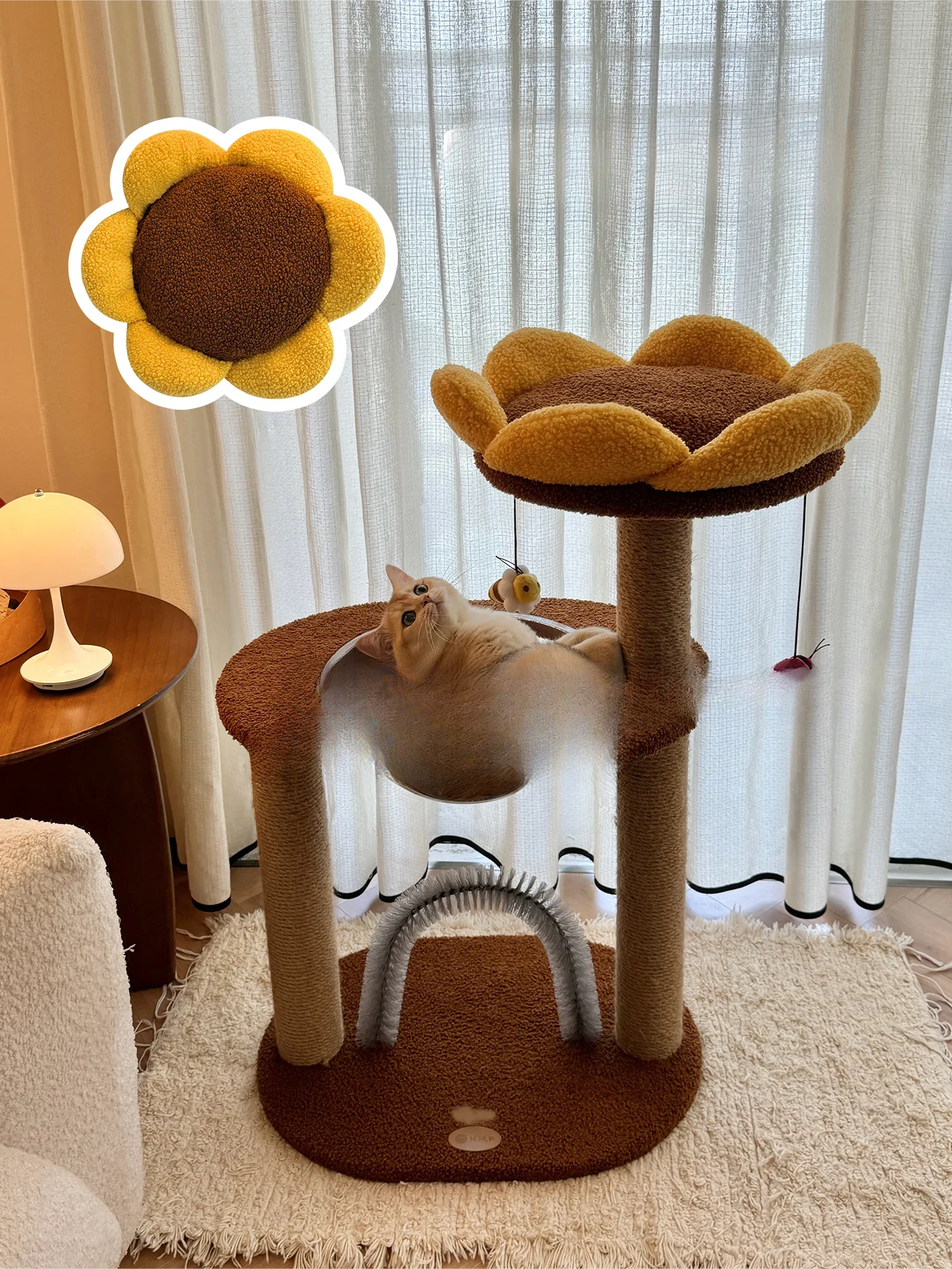 Integrated multifunctional sunflower cat climbing frame, wooden nest, cat tree, pet supplies