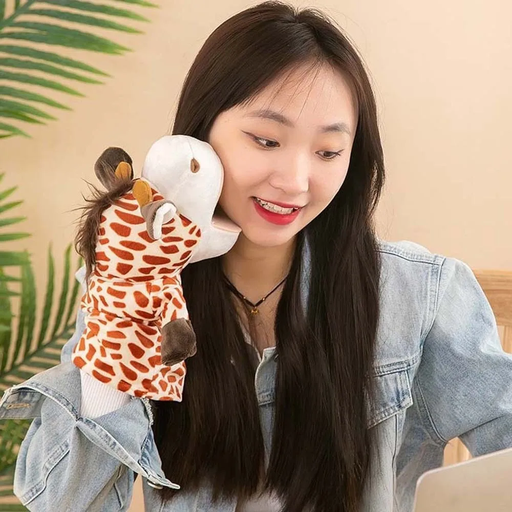 Gifts Stuffed Animal Hand Puppet Interactive Cartoon Hand Finger Puppets Cute Cow Appease Baby