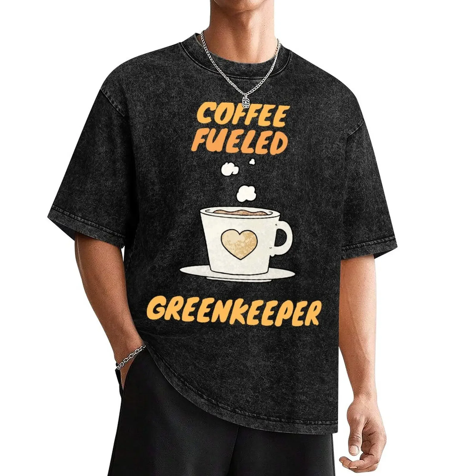 Coffee fueled greenkeeper T-Shirt quick-drying summer top tees shirts men graphic