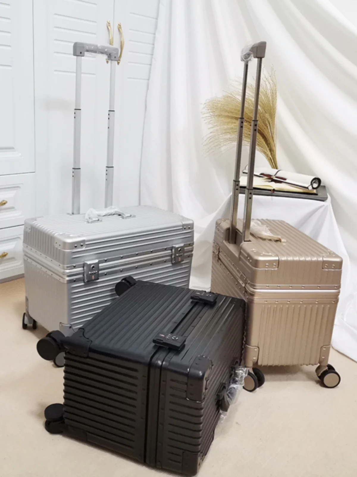 

8-дюймовый чемодан с алюминиевой рамой M, дорожная коробка для фотофой, чемодан на колесиках для ручной клади, модный полиэстер