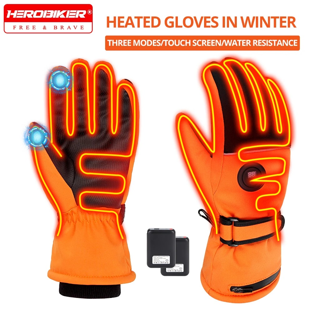 

Heated Gloves Women Men Waterproof Winter Warm Heated Gloves Touch Screen Skiing Riding Heating Gloves Heated USB Rechargeable