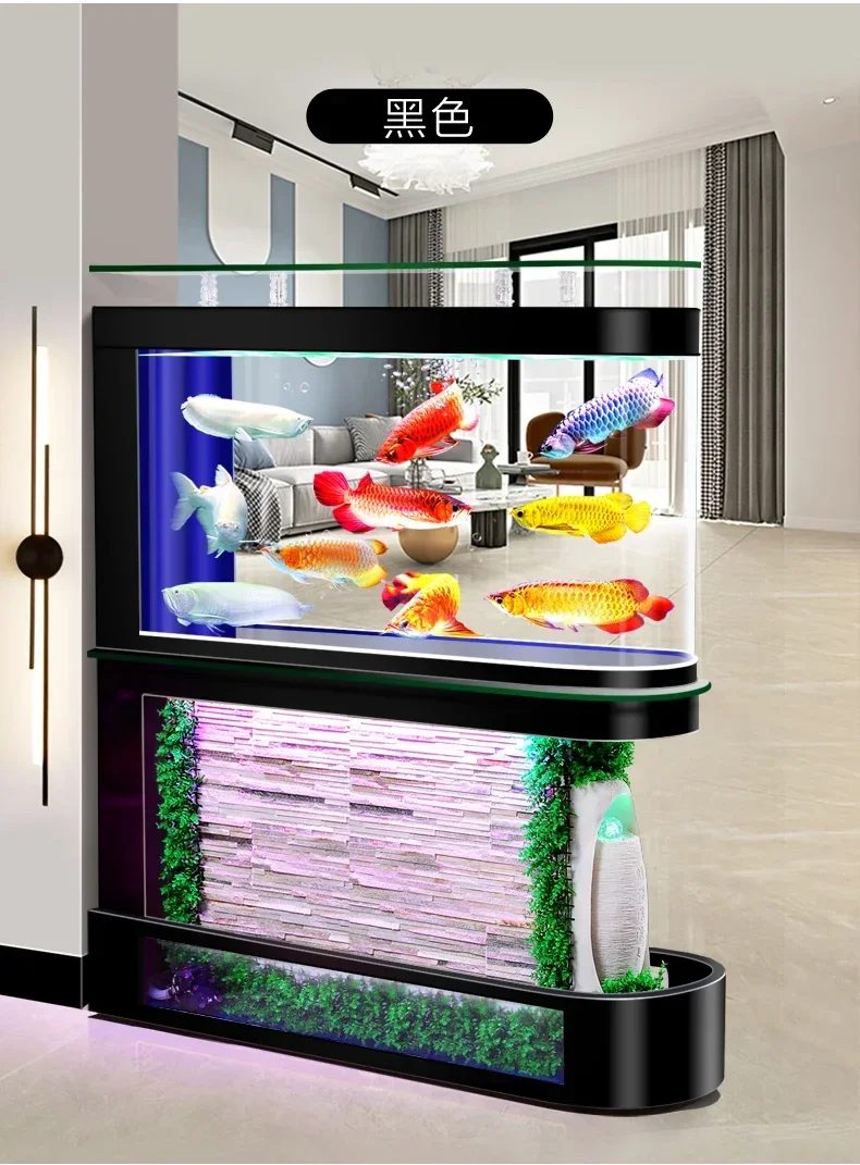 Bullet Water Curtain Wall Fish Tank Subareas Screens Small Ecological Turtle Jar Dedicated Aquarium