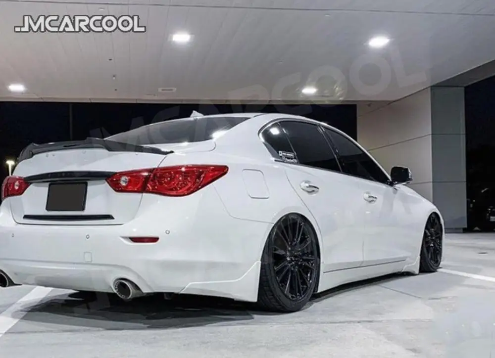 

JMCARCOOL ABS Material Carbon Fiber Rear Bumper Splitters Mudguard Trims for Infiniti Q50 Base Sport 2014 2015 2016 2017 Cover