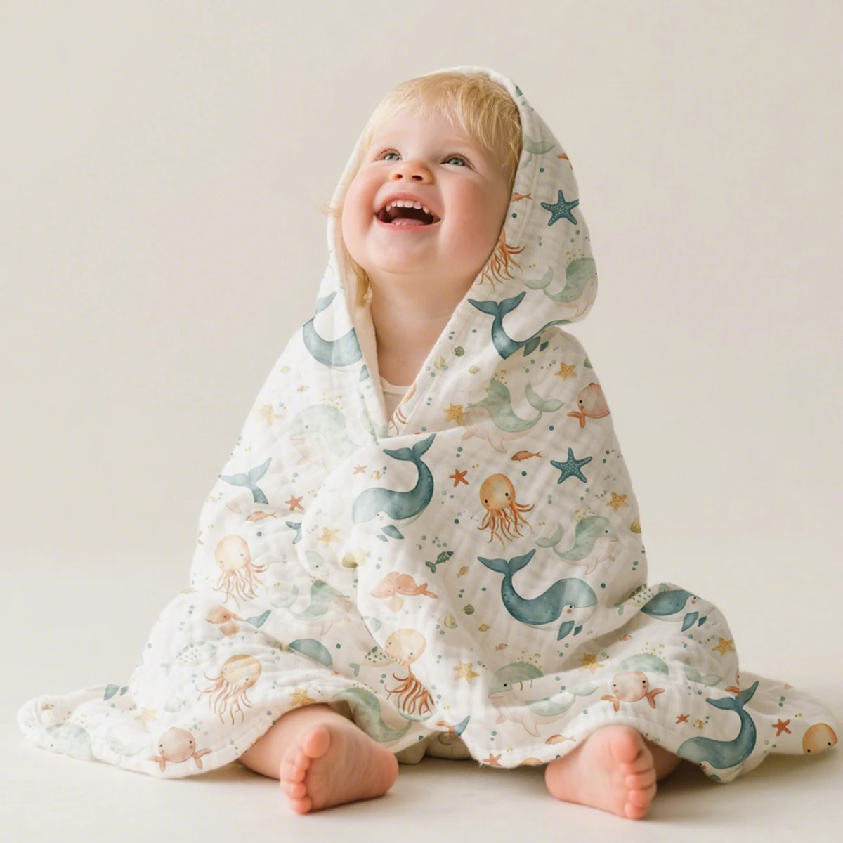 Digital Print 100% Cotton 6-Layer Bubble Gauze Newborn Super Absorbent Muslin Swaddle Wrap Winter Thick Baby Swaddle Blanket
