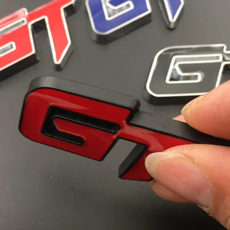 3D Metalen GT Logo Letters Auto Voor Grill Kofferbak Embleem Badge Sticker Decals Voor Ford Honda Toyota Audi Geely GT Accessoires