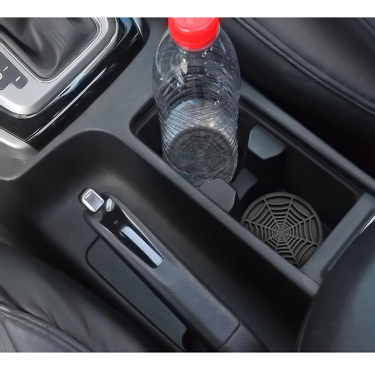 Spinnennetz-Auto-Untersetzer für Getränkehalter, lustige rutschfeste Silikoneinsätze, Untersetzer, Goth-Zubehör für Getränkehalter im Automobilbereich – Detail 4